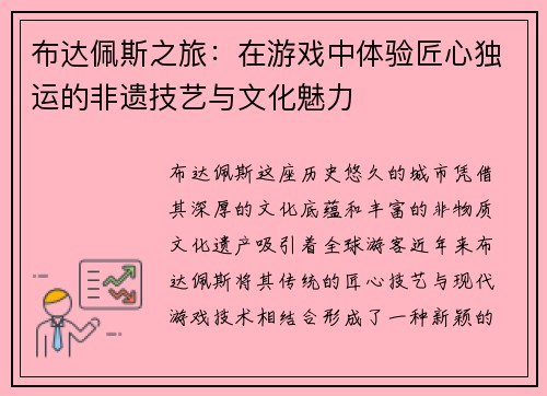 布达佩斯之旅：在游戏中体验匠心独运的非遗技艺与文化魅力